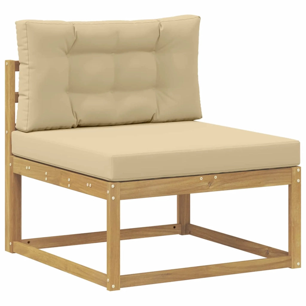 Set di divani da esterno 4 pz Bianco e Beige Poliestere 3386302