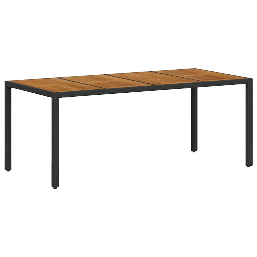 Set da Pranzo per Giardino 9 pcs Nero e Marrone polyrattan