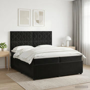 Letto box spring con materasso Nero 200 x 200 cm Velluto 3454681