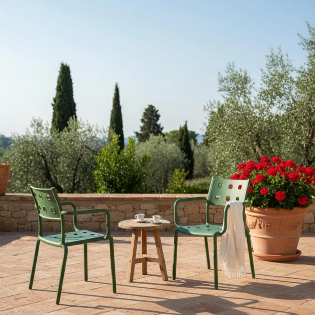 SET 4 POLTRONA ZELIA POLIPROPILENE VERDE INGLESE
