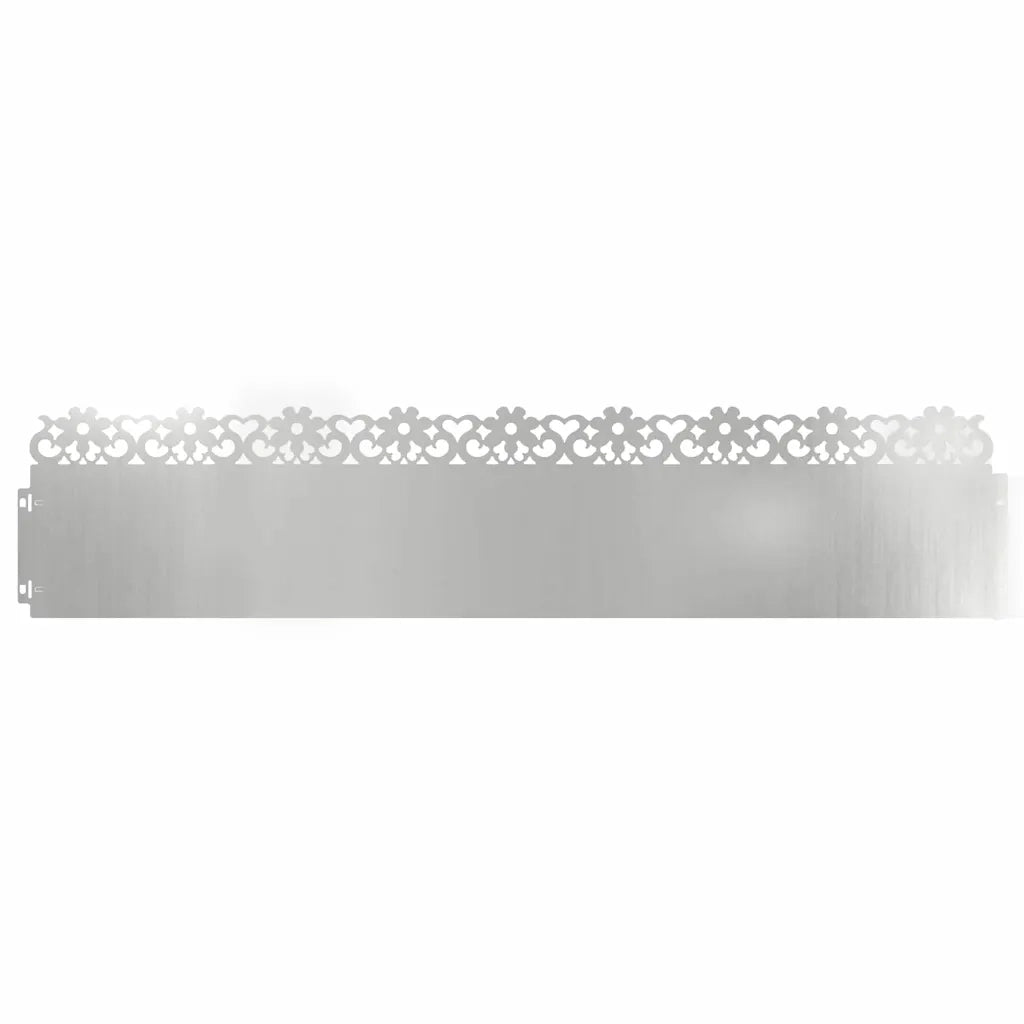 Bordure per prato 10 pcs Argento 103 x 0,05 x 22 cm 874780