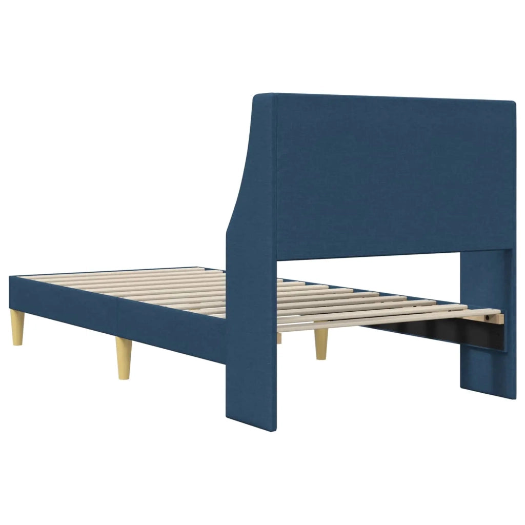 Letto singolo | Letto per adulti | Struttura del letto Tinta unita Blu 90 x 200 cm Tessuto