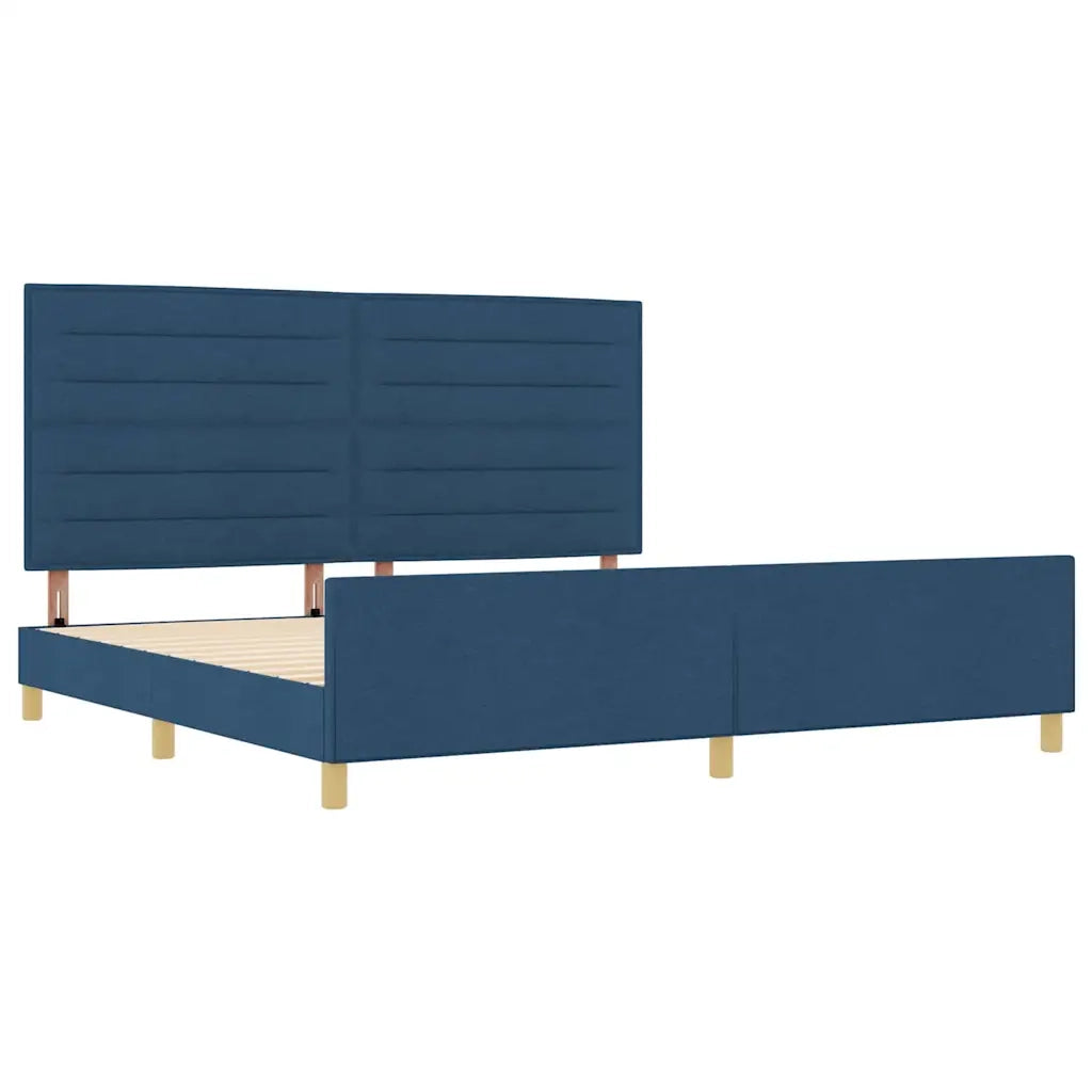 Struttura del letto con testiera Blu 200 x 200 cm Tessuto 3344682