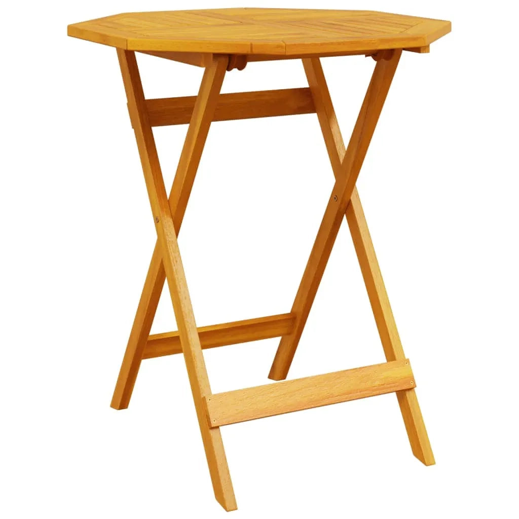 Set Bistro Pieghevole 3 pcs Marrone Legno di Acacia Massello