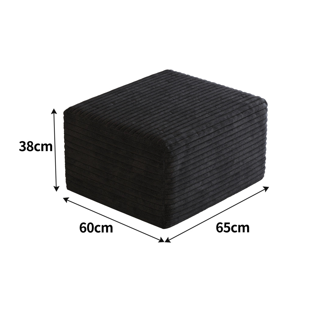 Pouf in tessuto nero senza montaggio