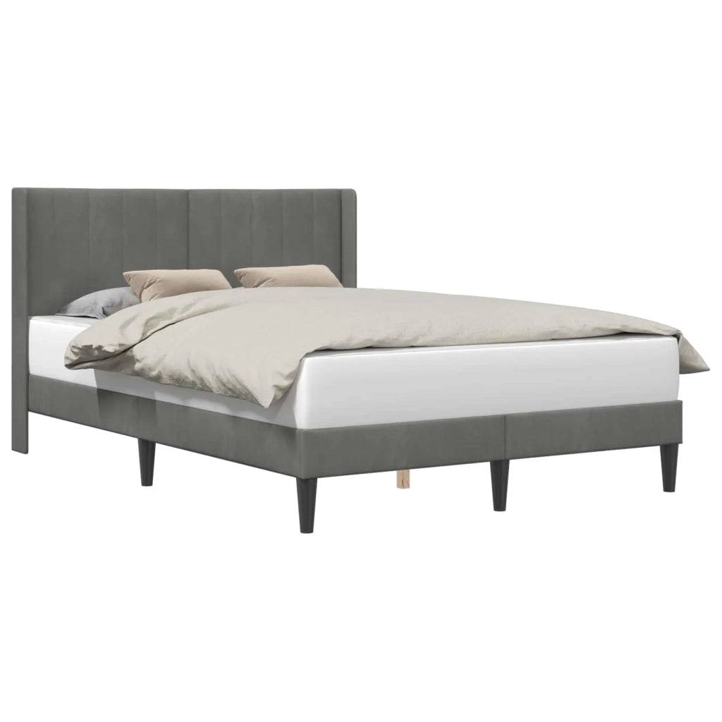 Letto matrimoniale | Letto per adulti | Struttura del letto Grigio Scuro 160 x 200 cm Velluto
