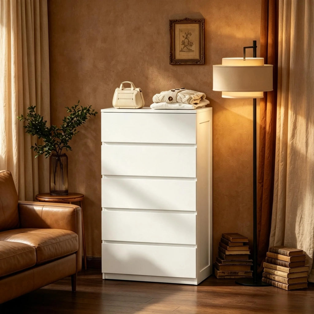 Comò moderno versatile, elegante armadio portaoggetti compatto e alto
