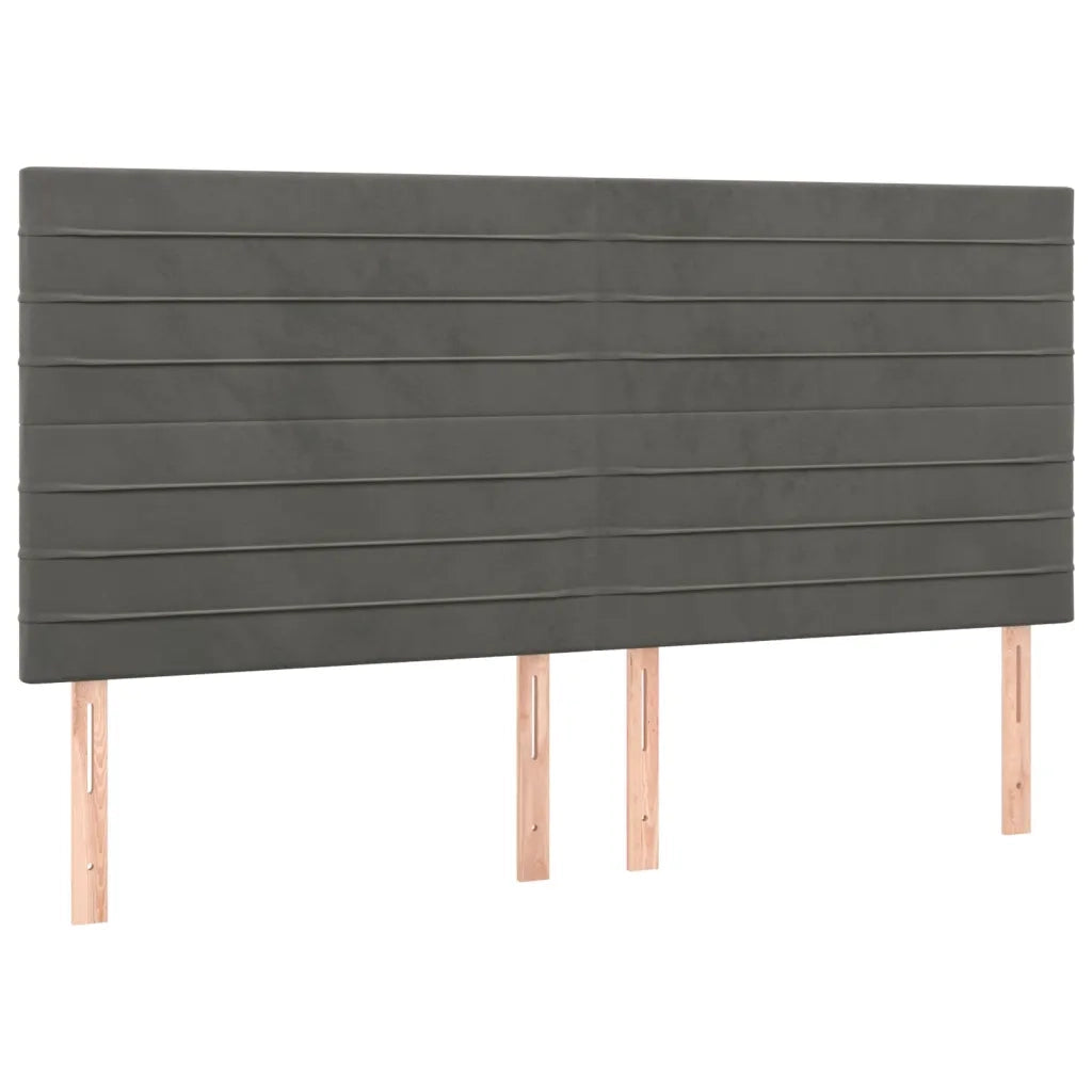 Testiera | Testata Grigio Scuro 200x5x118/128 cm Velluto