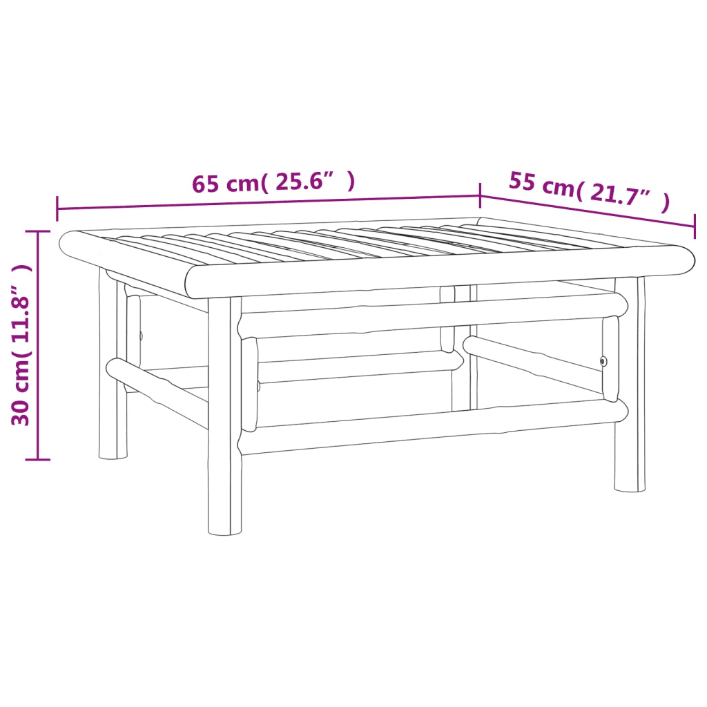 Set Salotto da Giardino 4pz con Cuscini Tortora Bambù 3155139