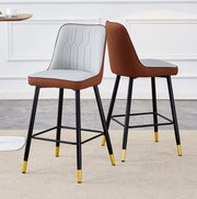 SGABELLI BAR Set da 2 pezzi 100 cm PU Grigio chiaro/Marrone Metallo nero