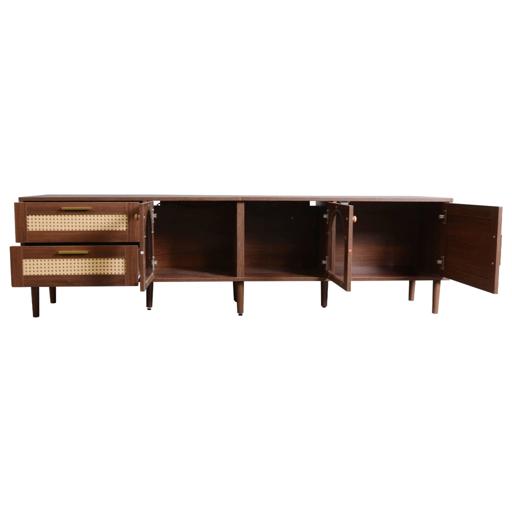 Mobile TV marrone 180 cm con illuminazione LED