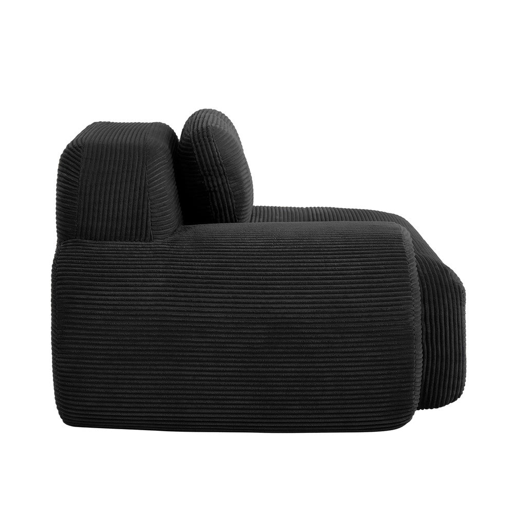 Divano angolare con cuscini ¨C Minimal ¨C velluto nero