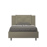 Letto una piazza e mezza contenitore imbottito 120x200 similpelle cappuccino Appia