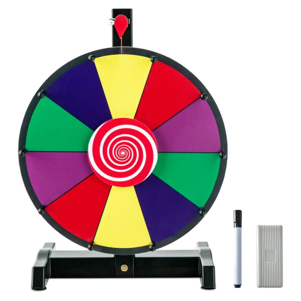 Ruota della fortuna 30 cm 10 slot personalizzabili atmosfera festiva design in plastica colorata 20_0019439