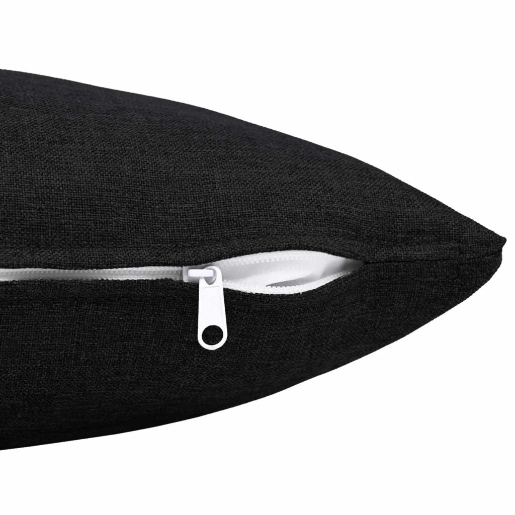 Cuscino con cuscino HEERLEN 2 pz Nero Tessuto 924451