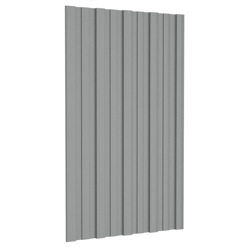 Pannello per tetto 12 pz Grigio 80 x 45 cm Acciaio zincato 42047111