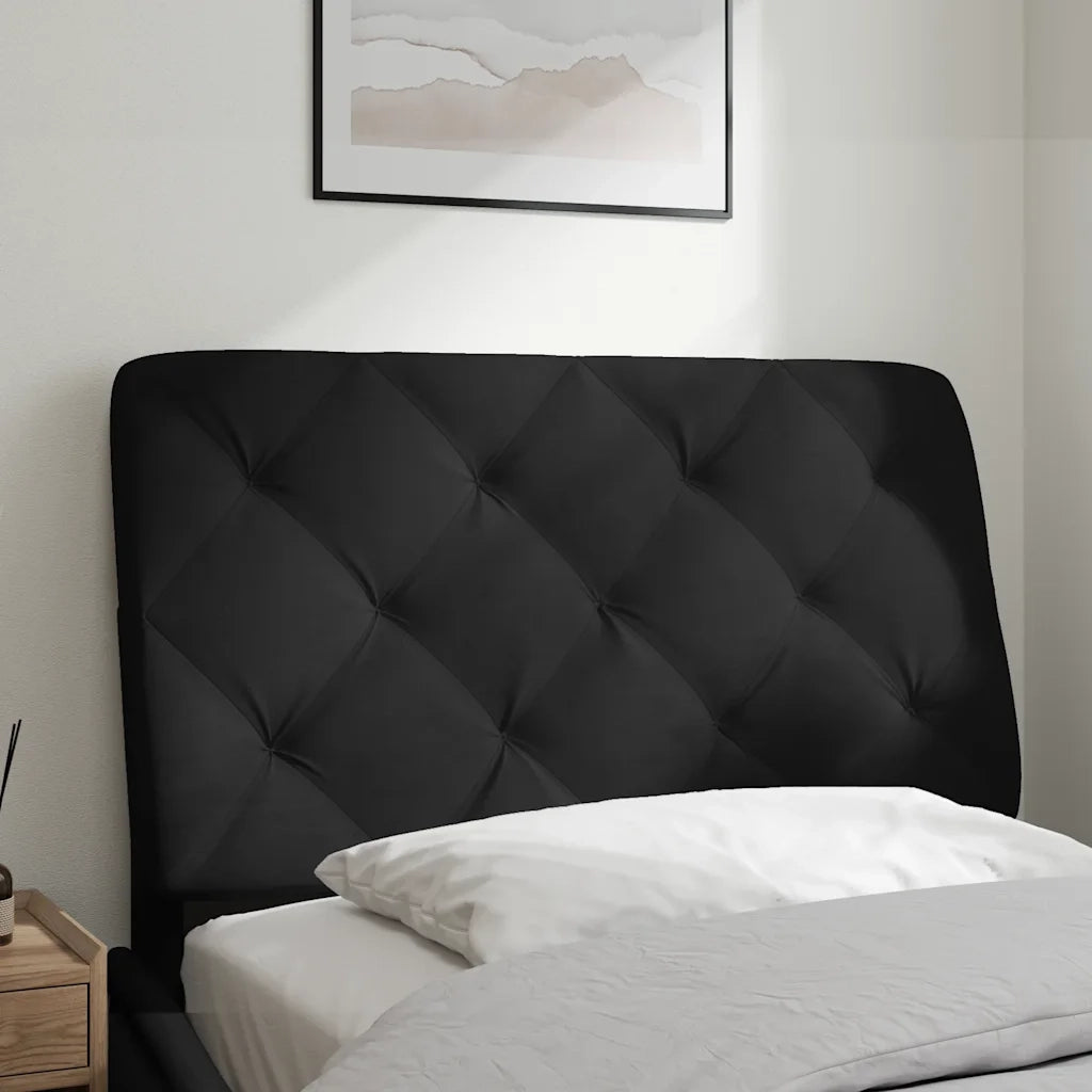 Coussin de tête de lit noir 80 cm velours