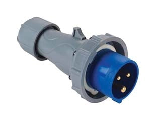 SPINA INDUSTRIALE VOLANTE BLU 2P+E CEE IP67 16A colore blu