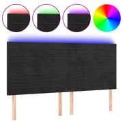 Testiera | Testata a LED Nera 200x5x118/128cm in Velluto