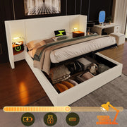 Letto matrimoniale 160x200 con contenitore beige