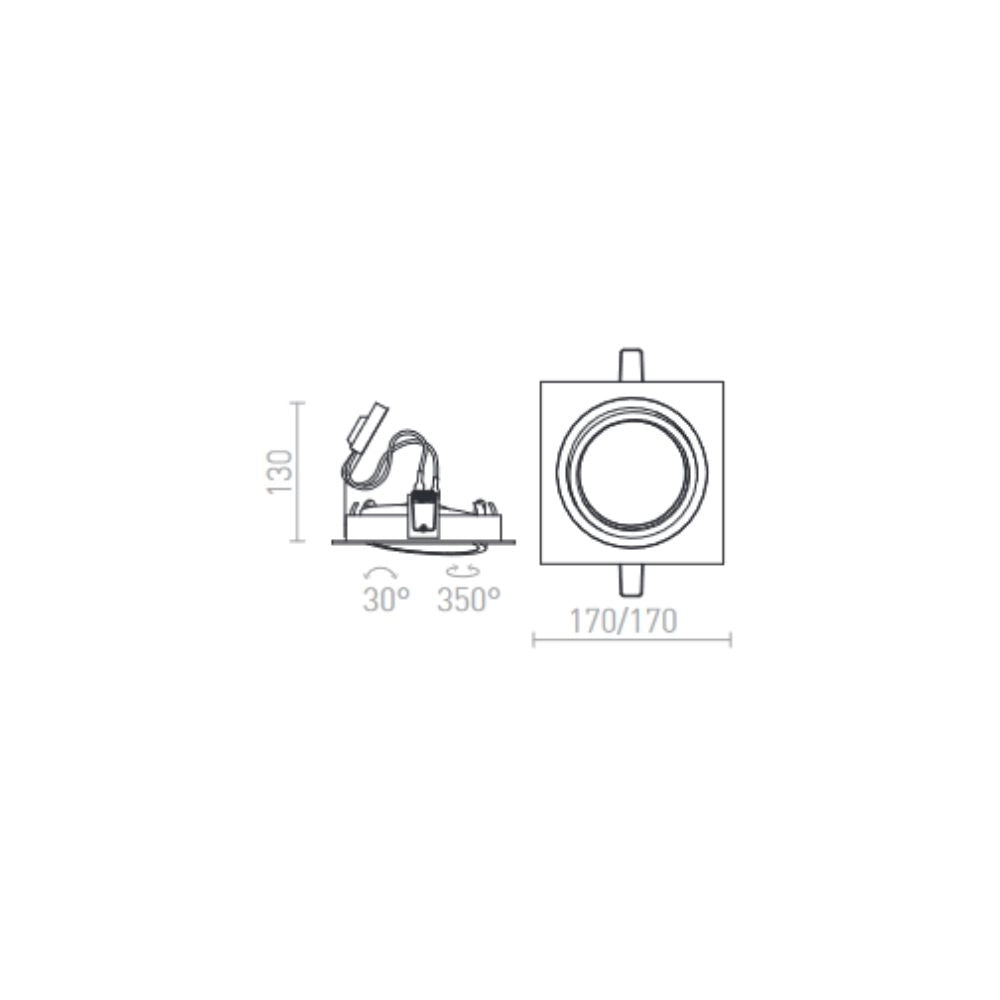 Faretto PASADENA G53 SQ I bianco 12V G53 50W