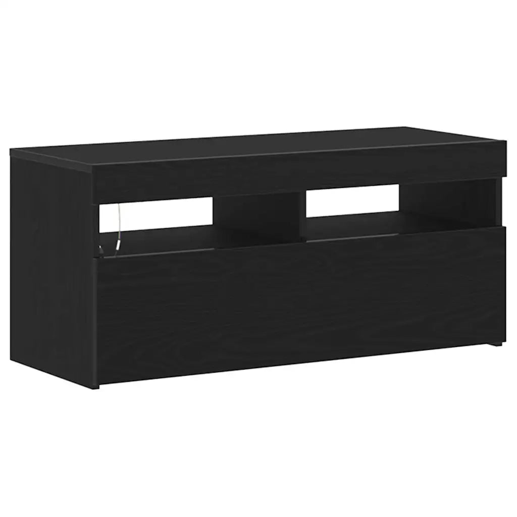 Mobile TV | Armadietto TV | Mobile Porta TV con LED Rovere Nero 90 x 35 x 40 cm Legno multistrato
