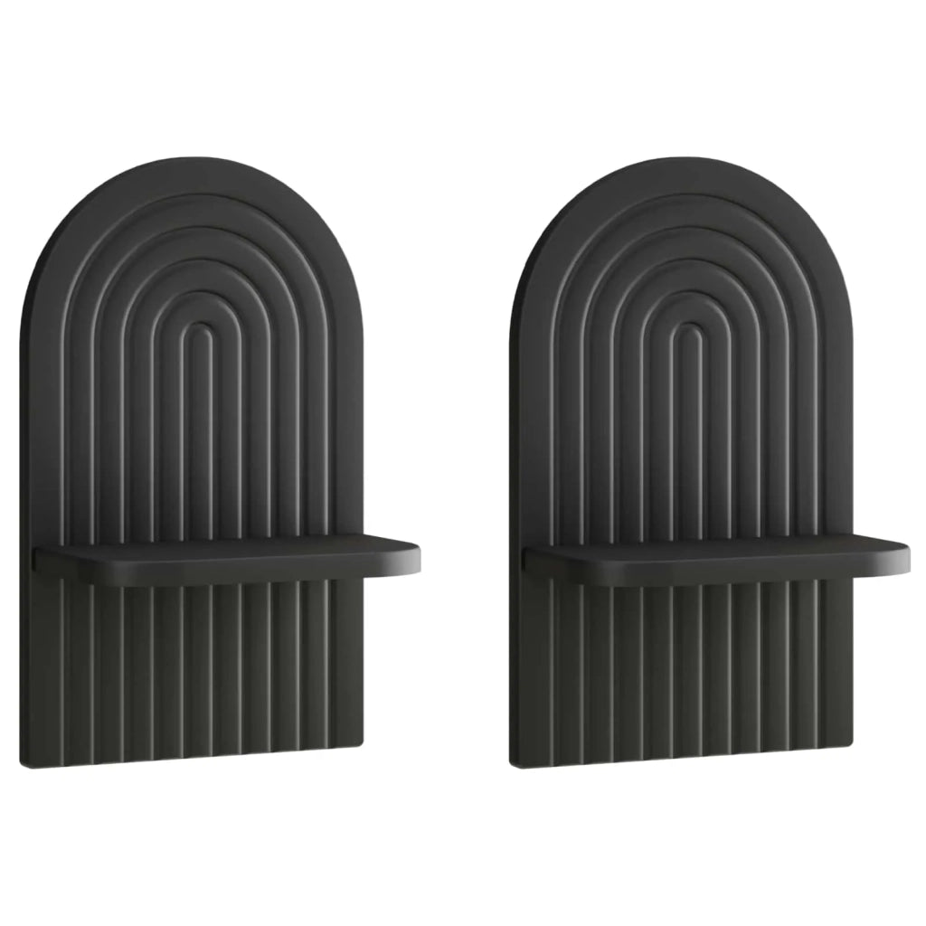 Scaffale da parete 2 pz Nero 23 x 13.5 x 37.5 cm 8014924