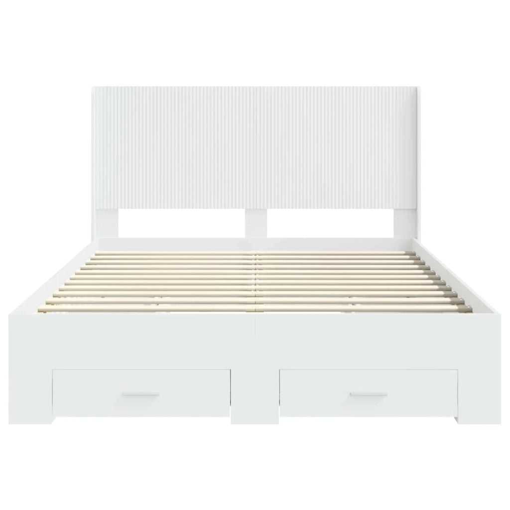 Struttura del letto con stoccaggio e testata Bianco 3414087