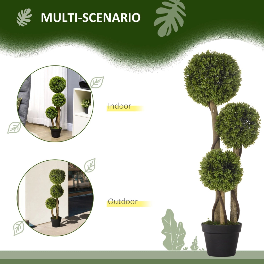 Pianta Artificiale Bosso H90 cm con Vaso Verde