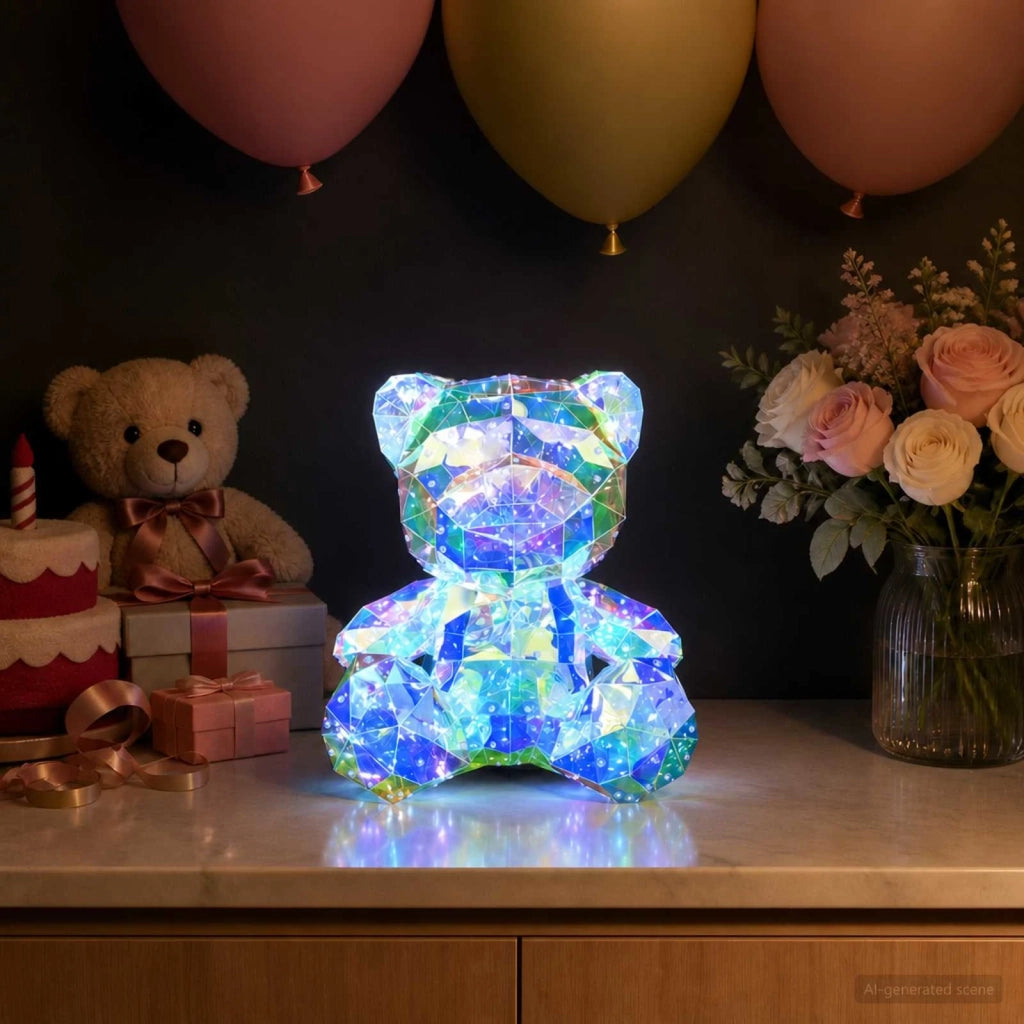 Orso a LED prismatico iridescente Multicolore 32 x 28 x 38 cm 42056635