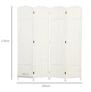 PARAVENTO Pieghevole 160x170 cm Legno Bianco