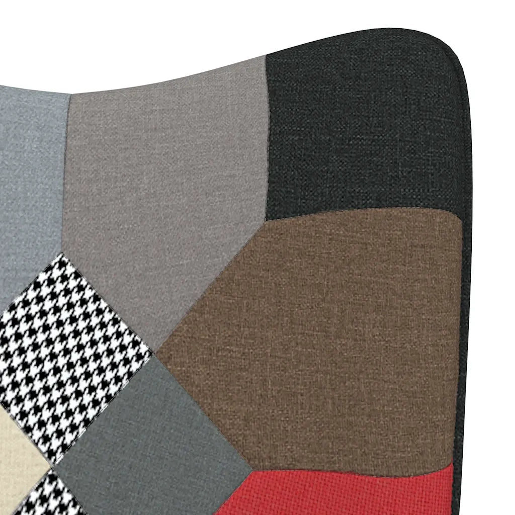 Poltrona | Sedia Relax con Sgabello in Tessuto Patchwork