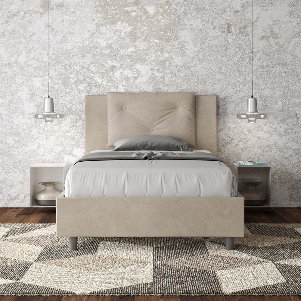 Letto Singolo 100x190 cm con Rete Appia Sabbia