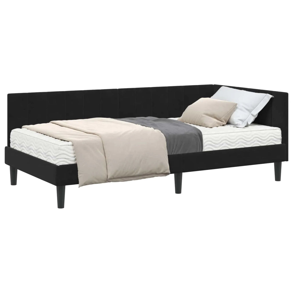 Struttura Letto Angolare con Materasso 2 pcs Nero Velluto 3393913