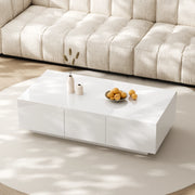 Tavolino da Caff¨¨ con Cassetti Push-Pull ¨C MINIMAL ¨C Bianco Lucido