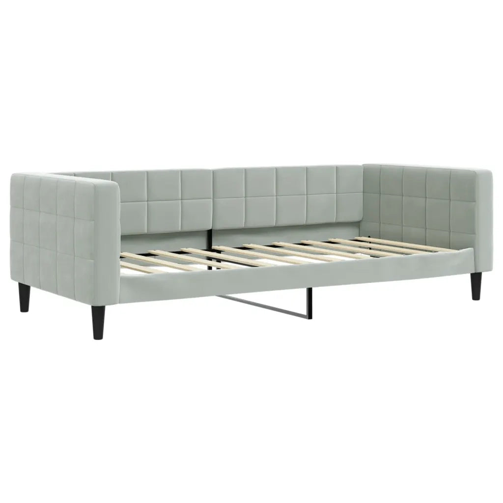 Divano Letto con Materasso Grigio Chiaro 90x190 cm in Velluto 3196680