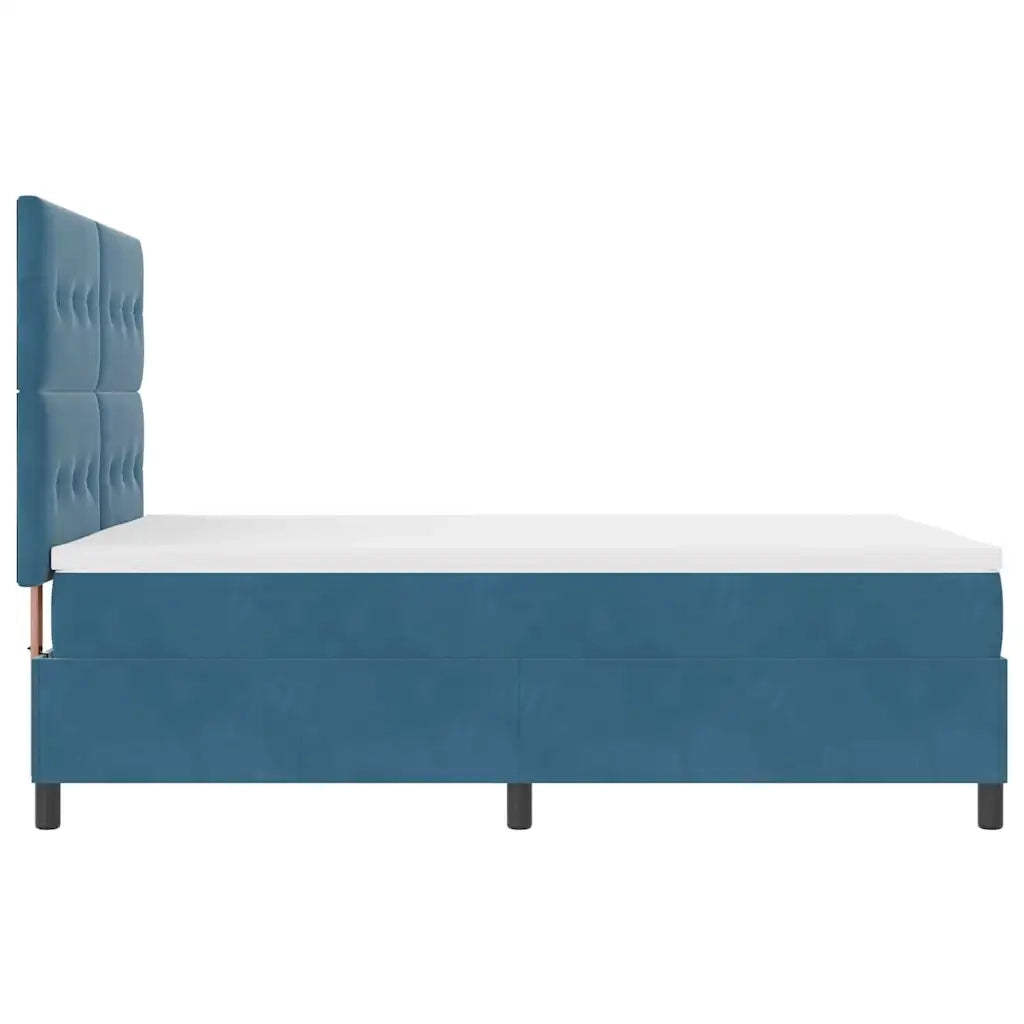 Letto a Sorgente LED Blu Scuro 140 x 200 cm Velluto 3343320