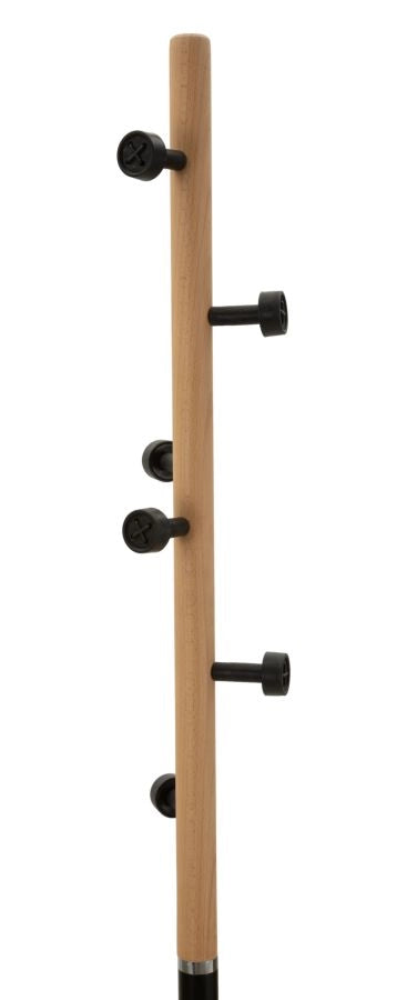Appendiabiti da Terra Rock Ø30x176 cm in Metallo e Quercia