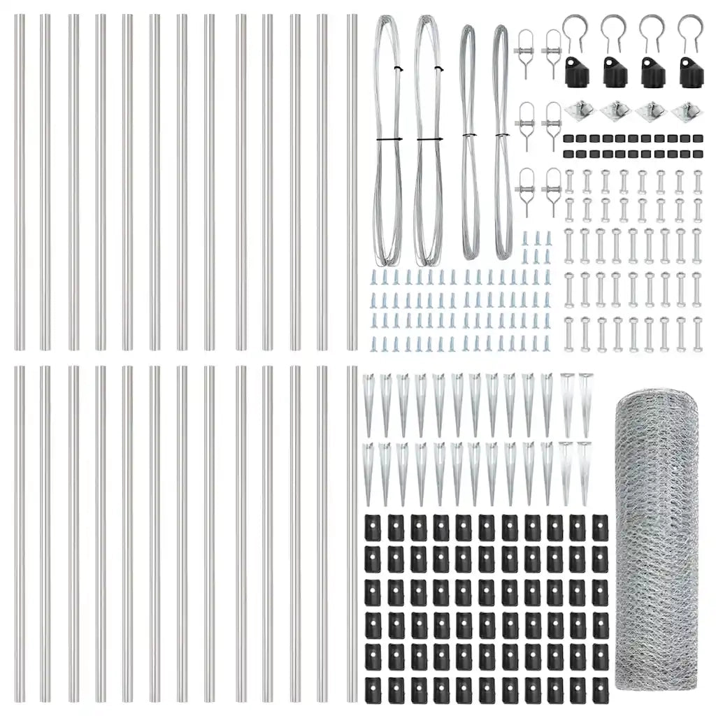 Palo della recinzione Argento 50 x 1 m (rete da 13 mm) Acciaio