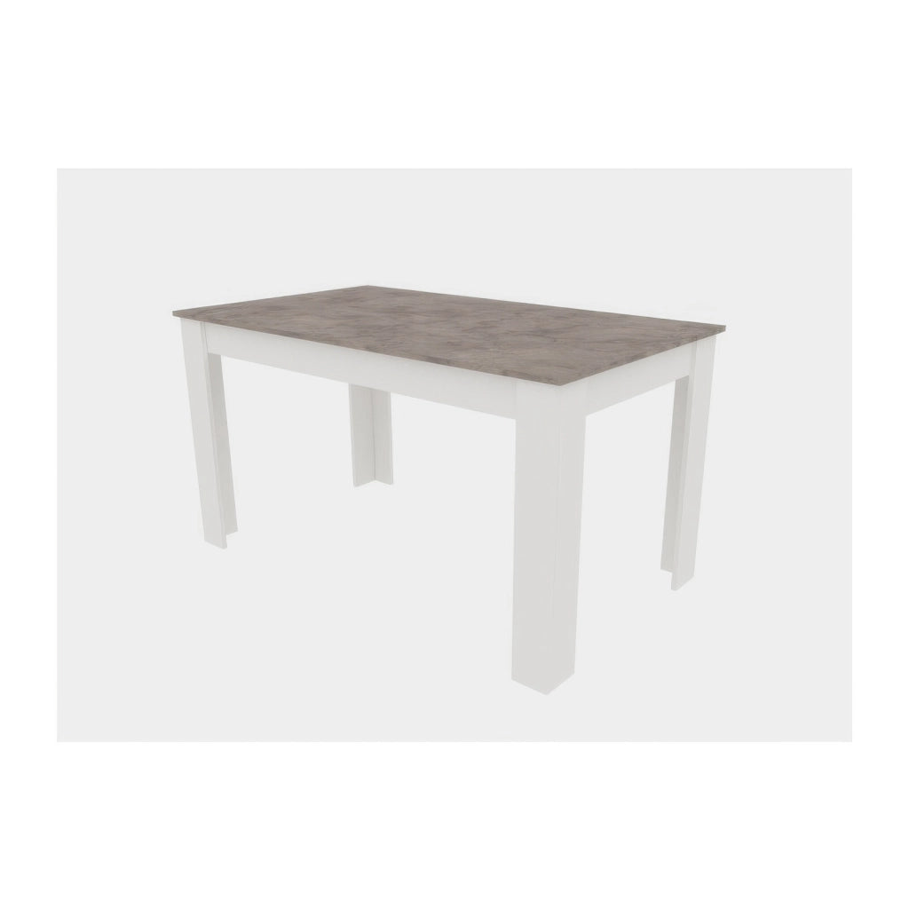 Tavolo Allungabile Cemento e Bianco 110/150 x 80 x h 75 cm in Kit Kitwood