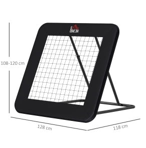 Rete rebounder ULEVR pieghevole 128x118x108-120 cm, 4 angolazioni regolabili, acciaio nero