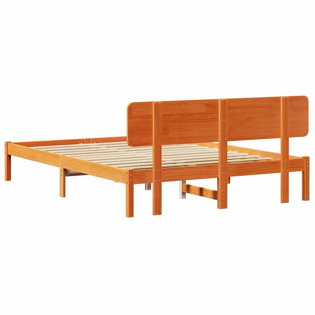 Struttura del letto Marrone cerato 140 x 200 cm Pino massello 872106