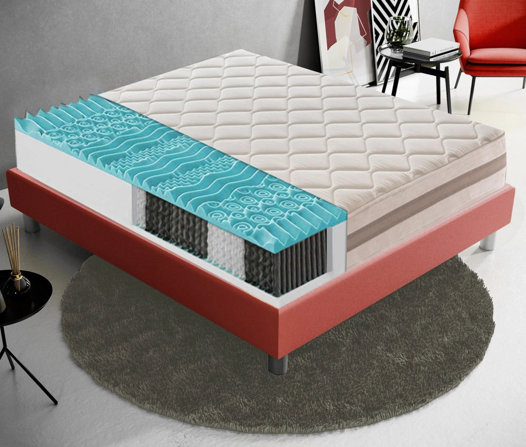 Materasso Singolo 90x190 900 Molle insacchettate e memory foam 9 Zone differenziate Altezza 22 cm