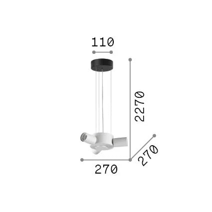 Set Lampada Ideal Lux Collezione SET 3 Luce E27 Finitura Ottone 227 Cm