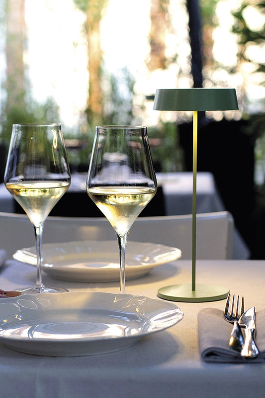Inemuri Lampada da Tavolo Portatile Bianca LED 2,2W 2700K IP54, Ricaricabile USB, Dimmer Touch Integrato - Rossini Illuminazione