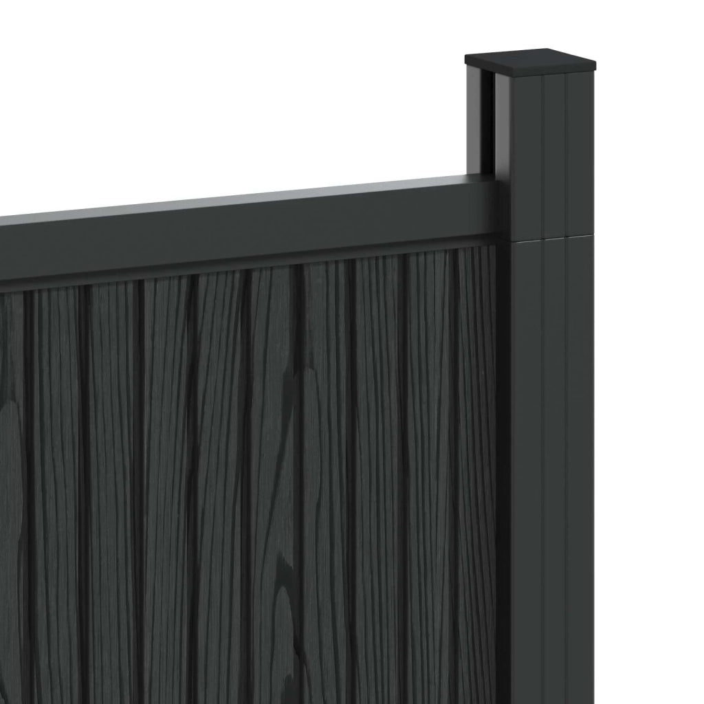 Pannello di Recinzione WPC e Alluminio Nero 42039054
