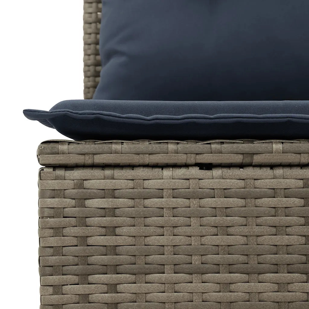 Set Divani da Giardino 9 pz con Cuscini Grigio in Polyrattan 3227734