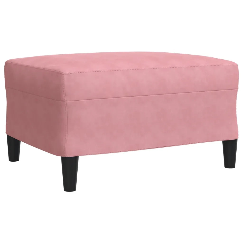 Set di Divani 4 pz con Cuscini e Rinforzi rosa in Velluto