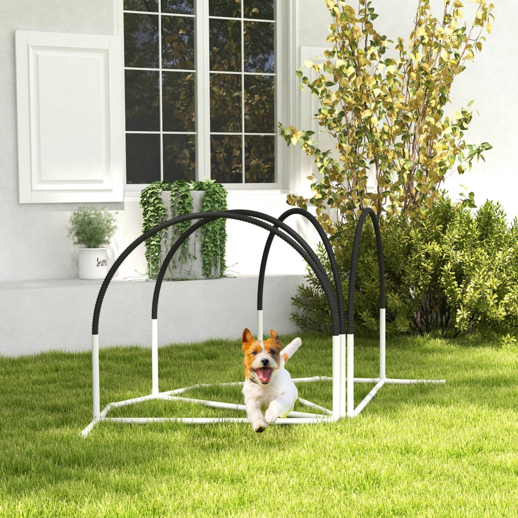 Set Agility per Cani ¨C Xylo ¨C 4 Pezzi, 89x69x99 cm, Bianco e Nero
