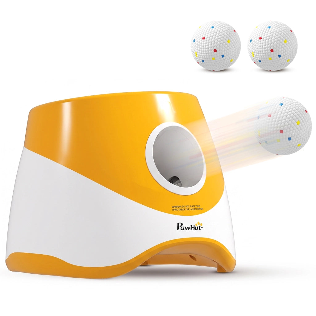 Lanceur Automatique de Balles pour Chiens Petits et Moyens Orange